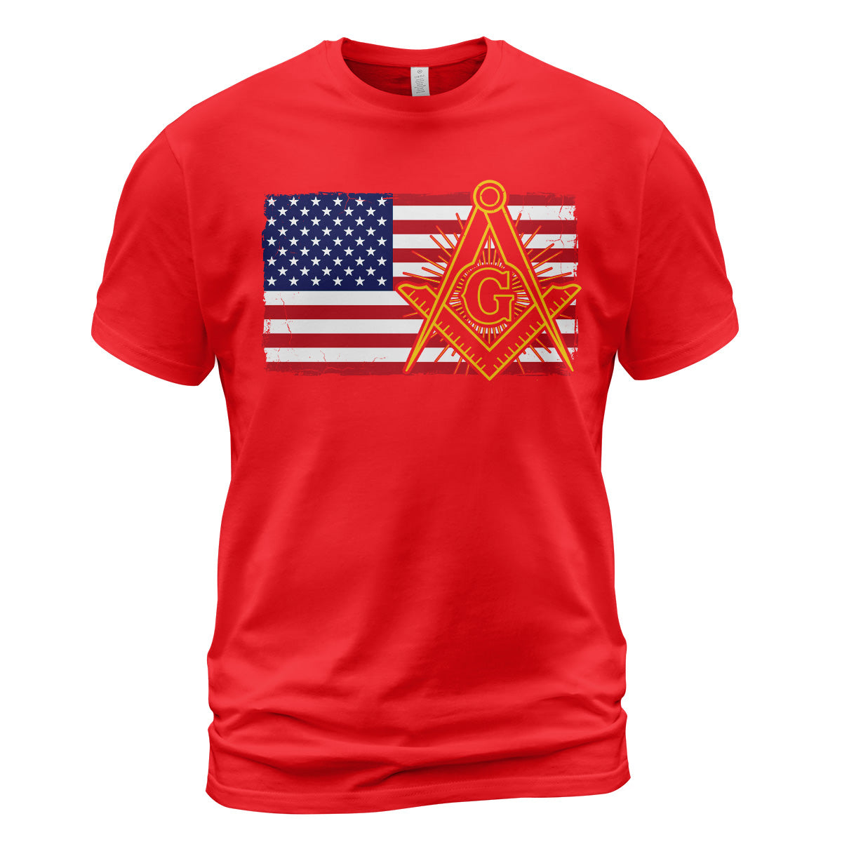 American Flag Square & Compass T-Shirt