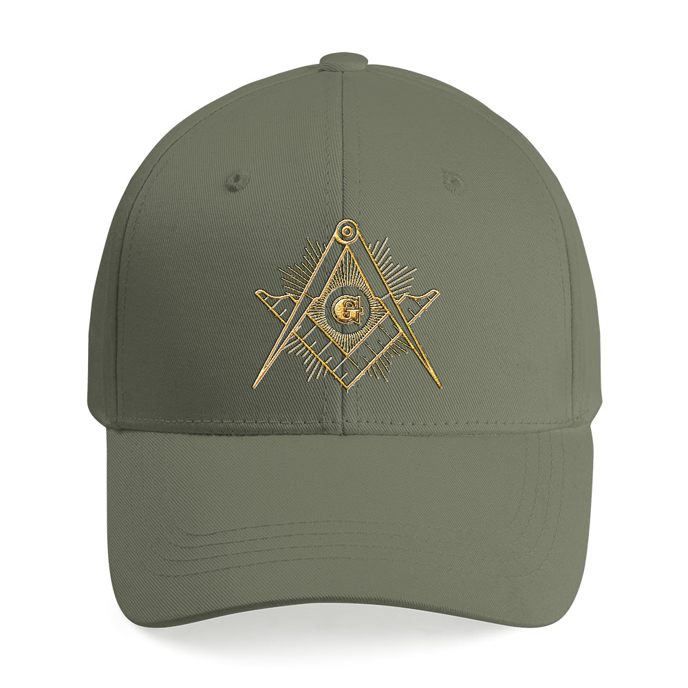 Square And Compass Masonic Cap - Embroidered