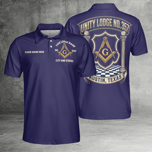 Custom Your Lodge Name Masonic Polo Shirt