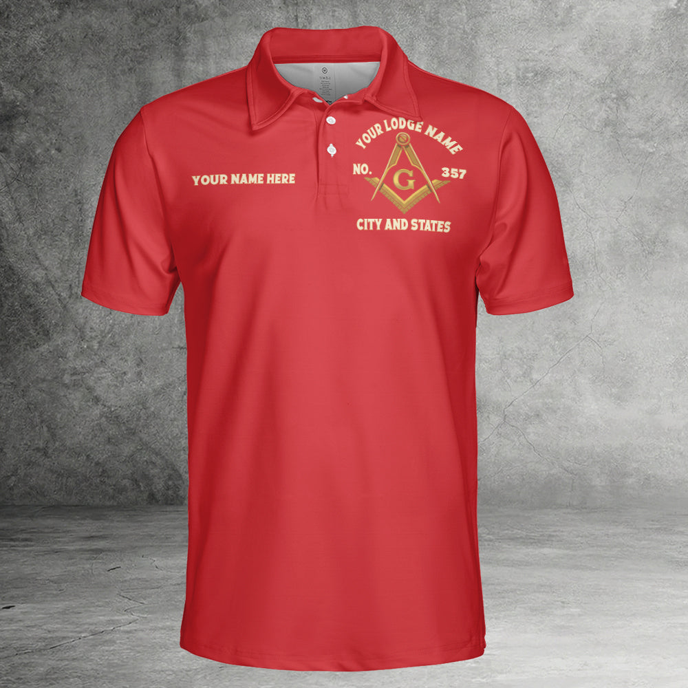 Custom Your Lodge Name Masonic Polo Shirt