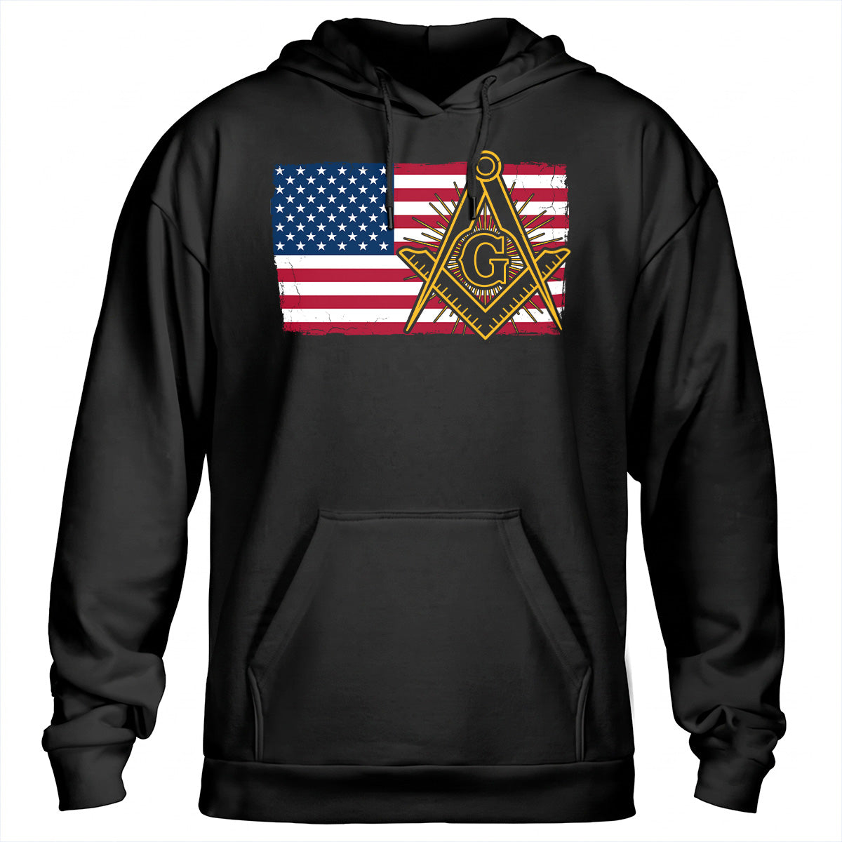 American Flag Square & Compass Hoodie
