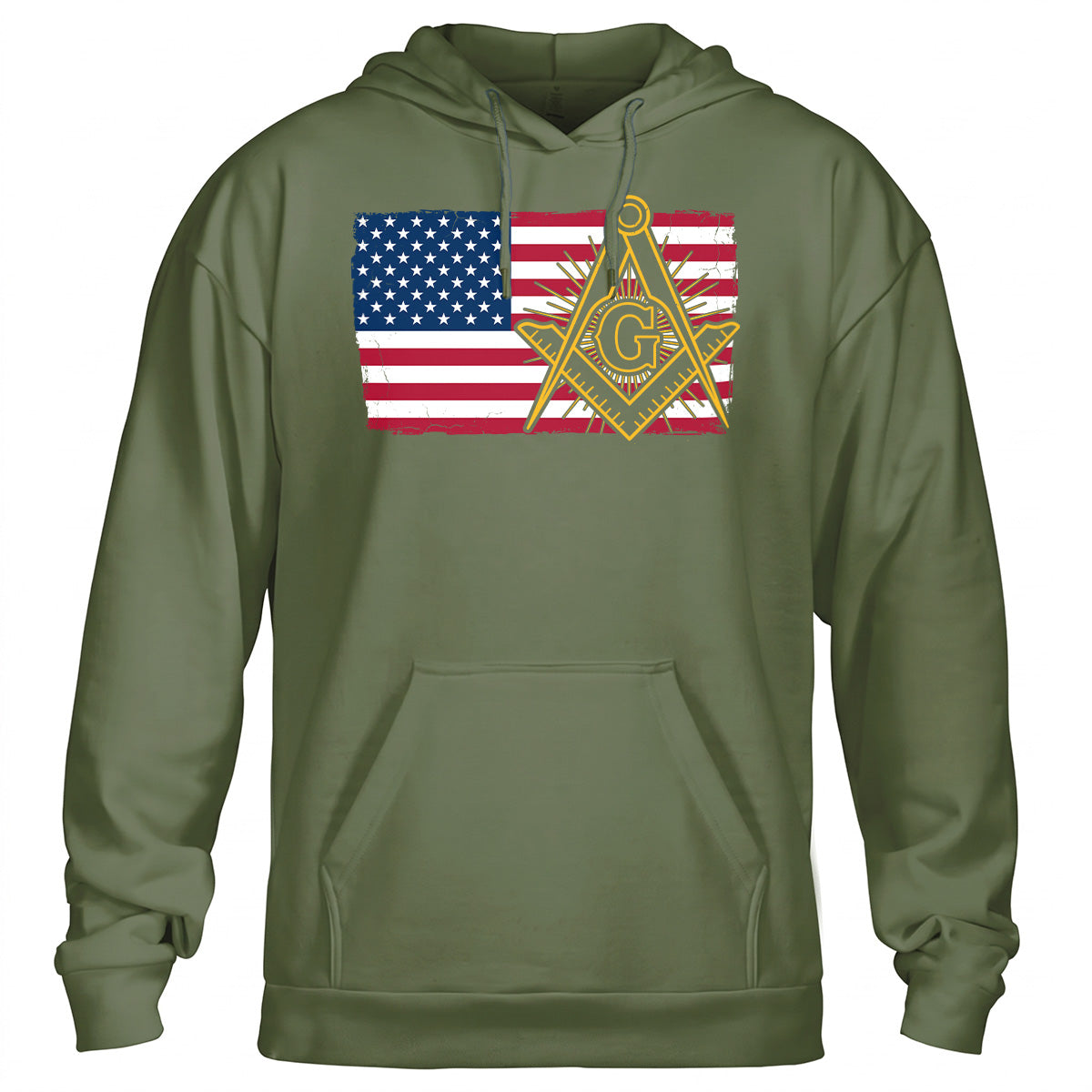 American Flag Square & Compass Hoodie