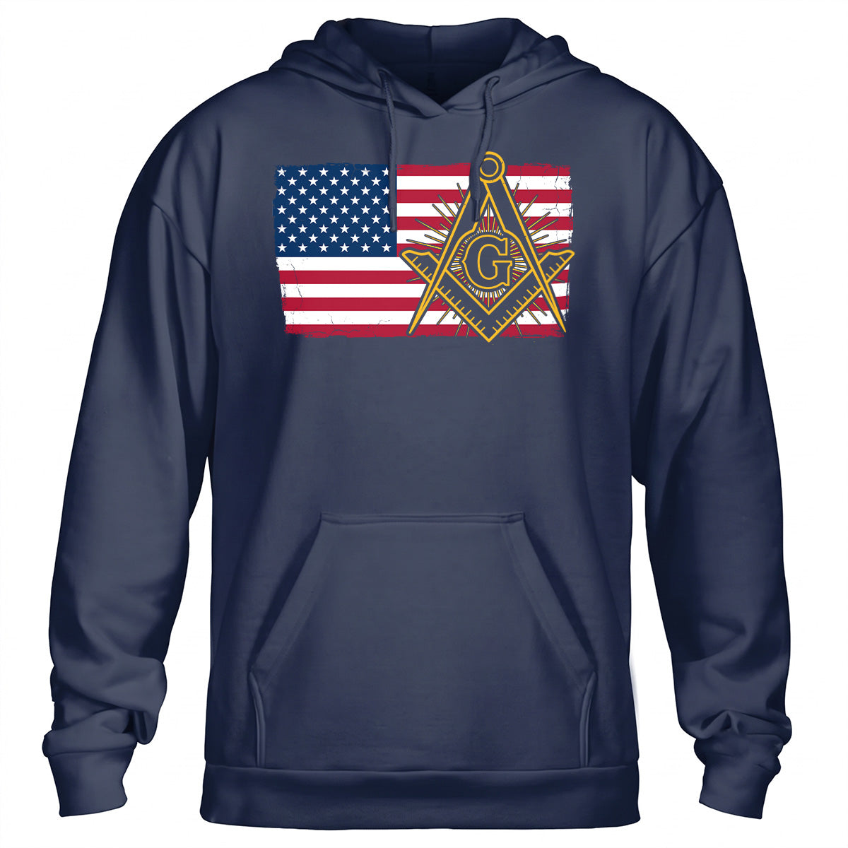 American Flag Square & Compass Hoodie