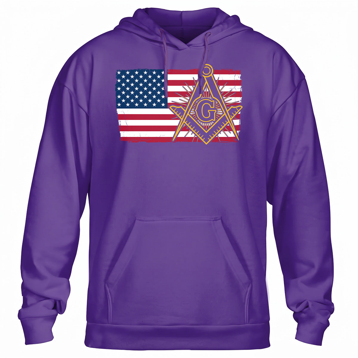 American Flag Square & Compass Hoodie