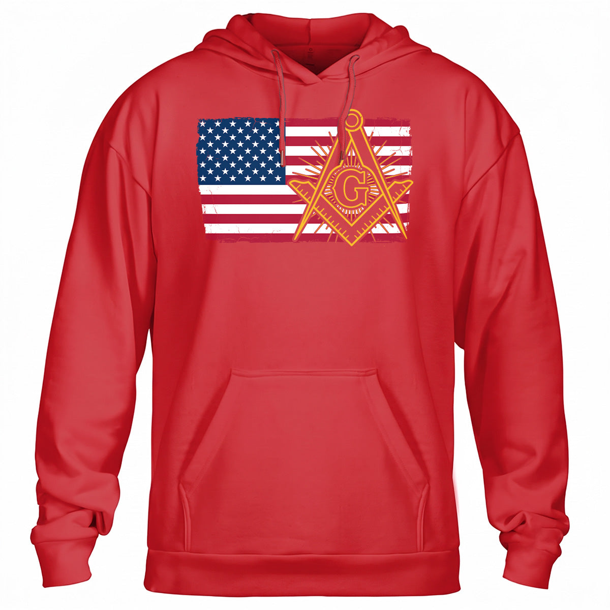 American Flag Square & Compass Hoodie