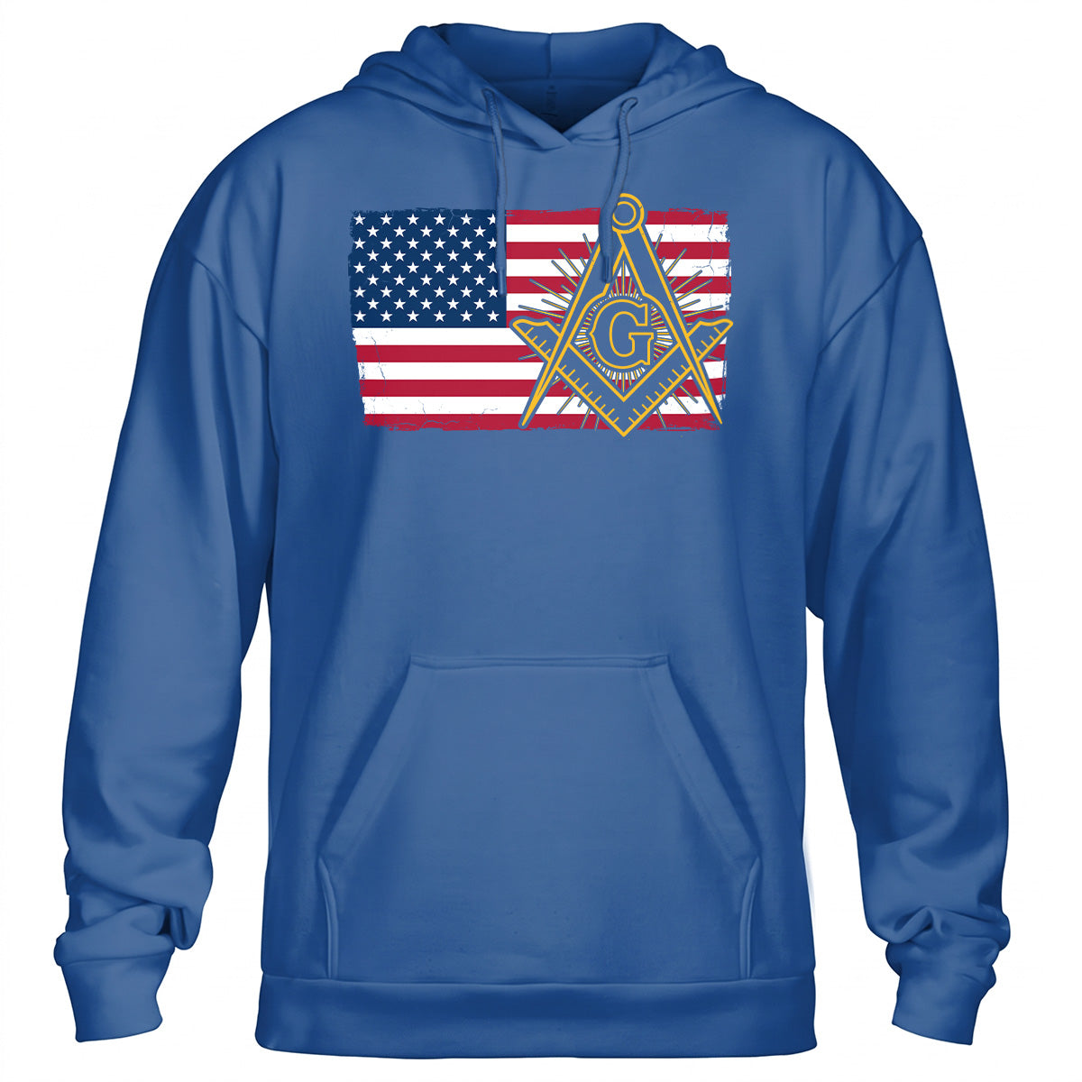 American Flag Square & Compass Hoodie
