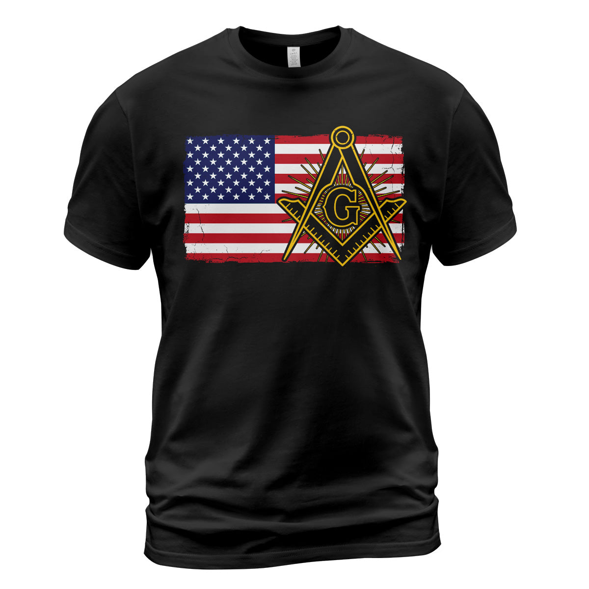 American Flag Square & Compass T-Shirt