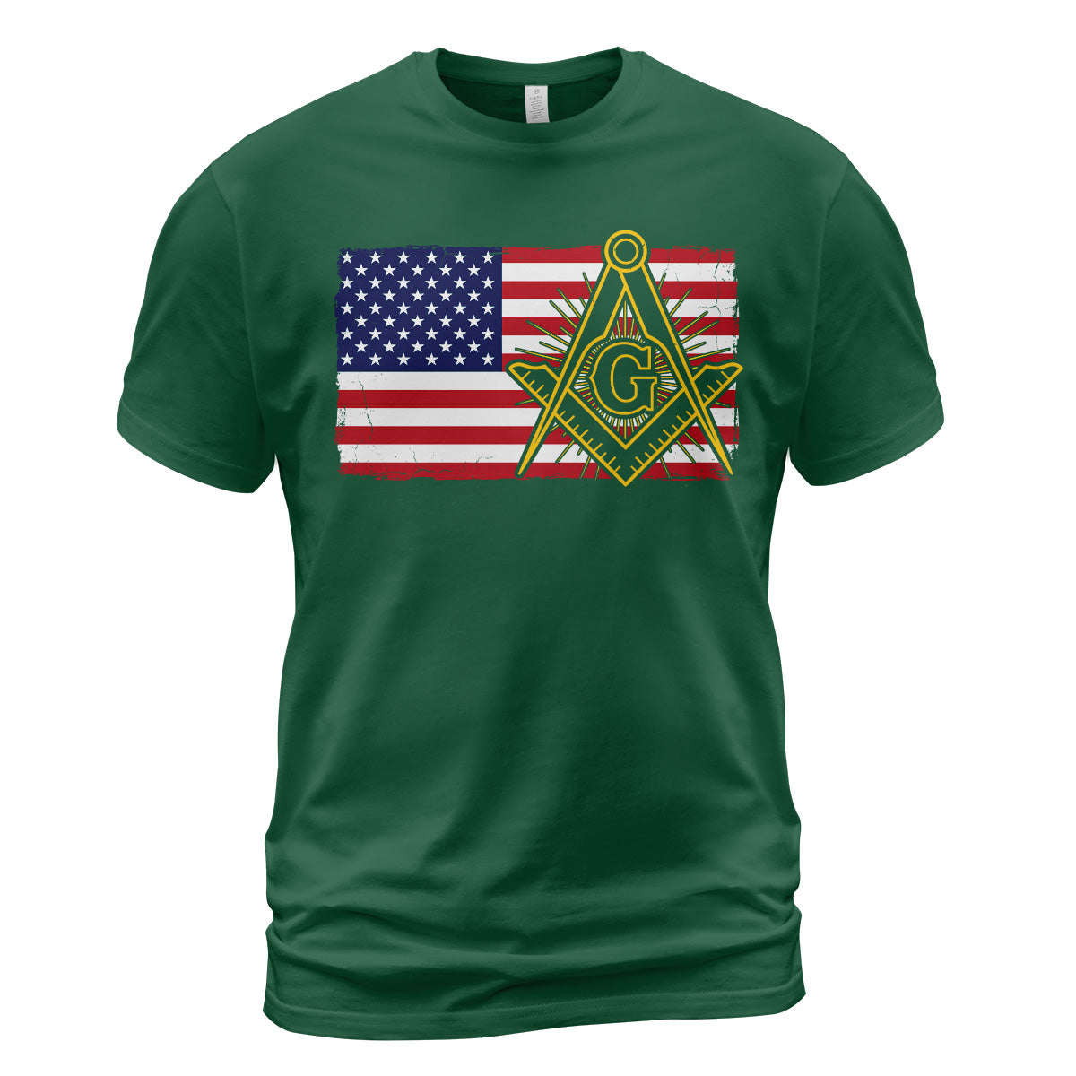 American Flag Square & Compass T-Shirt