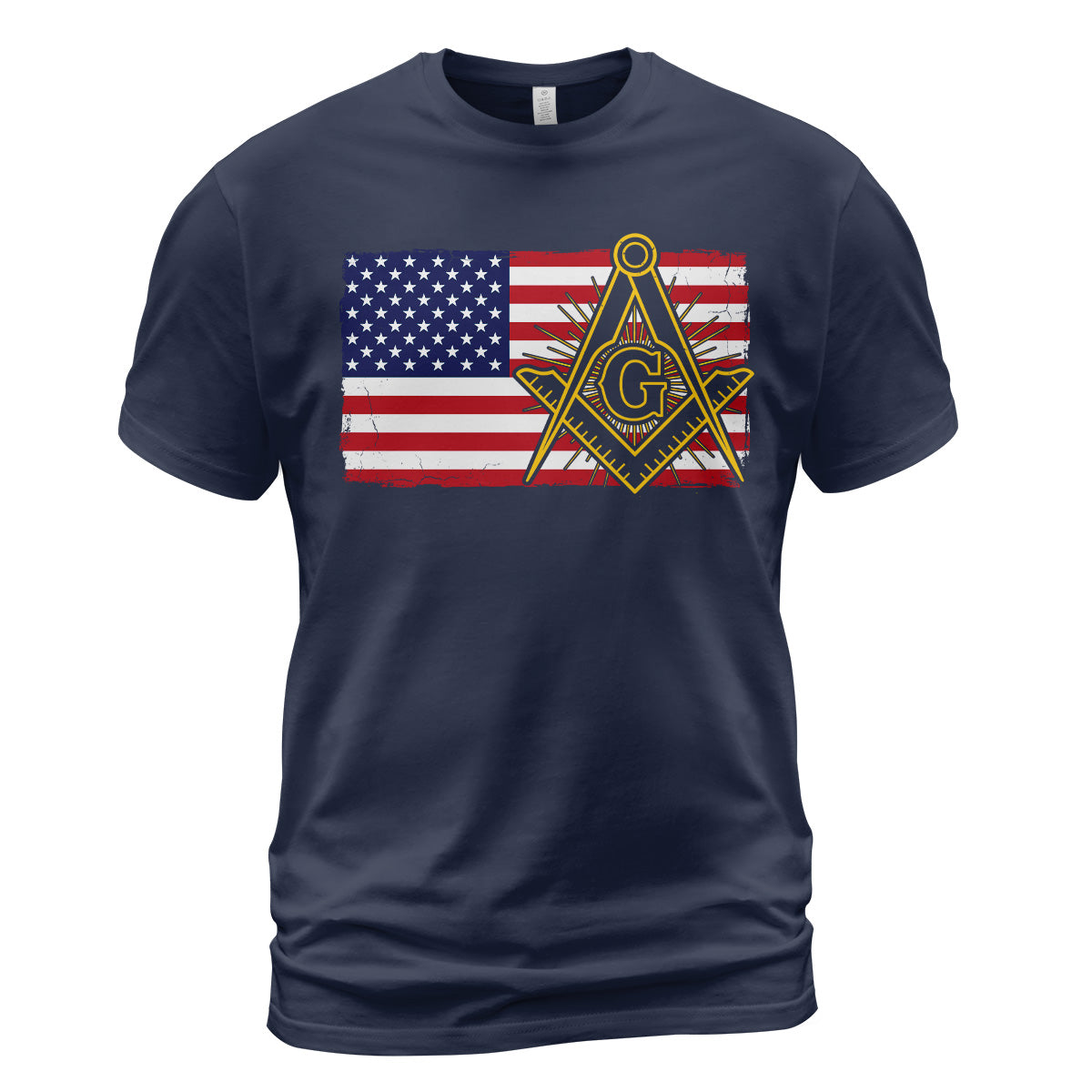 American Flag Square & Compass T-Shirt