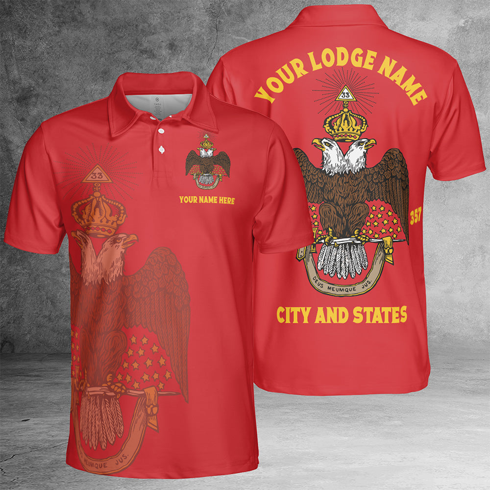 Custom 33rd Degree Scottish Rite Polo Shirt