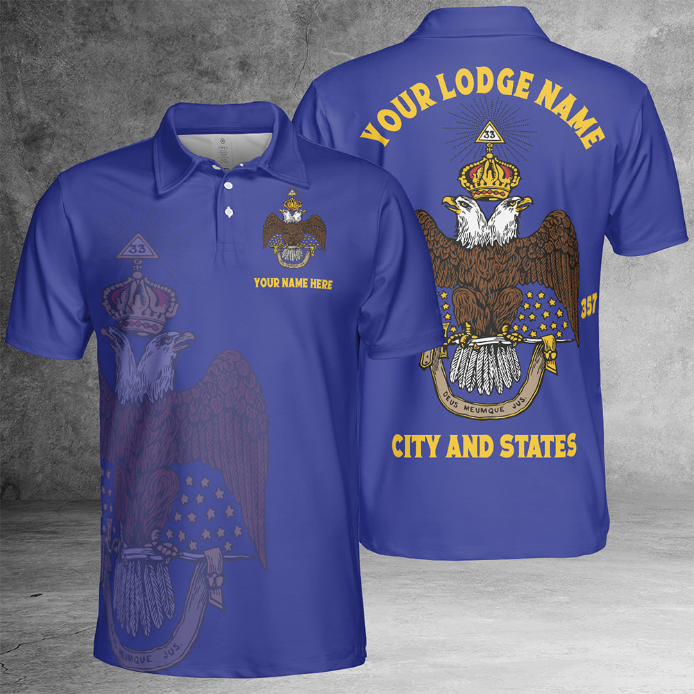 Custom 33rd Degree Scottish Rite Polo Shirt