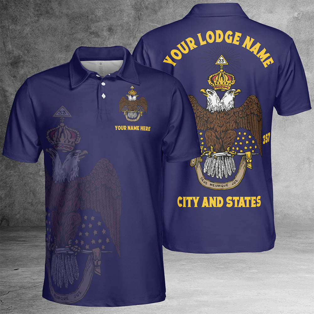 Custom 33rd Degree Scottish Rite Polo Shirt