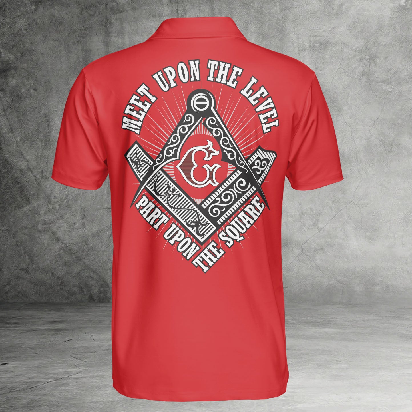 Custom Meet Upon The Level Masonic Polo Shirt