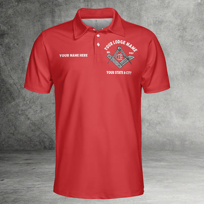 Custom Meet Upon The Level Masonic Polo Shirt