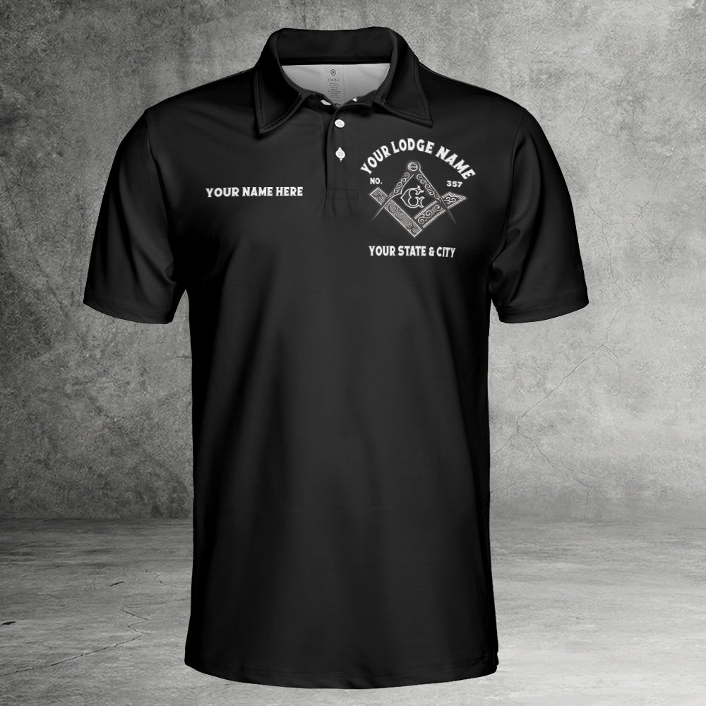 Custom Meet Upon The Level Masonic Polo Shirt