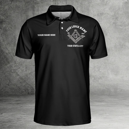 Custom Meet Upon The Level Masonic Polo Shirt