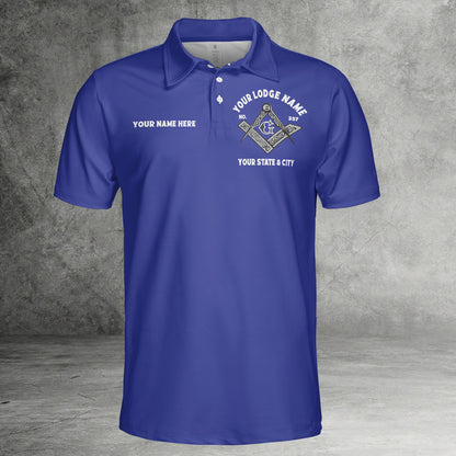 Custom Meet Upon The Level Masonic Polo Shirt