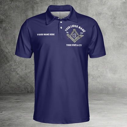 Custom Meet Upon The Level Masonic Polo Shirt