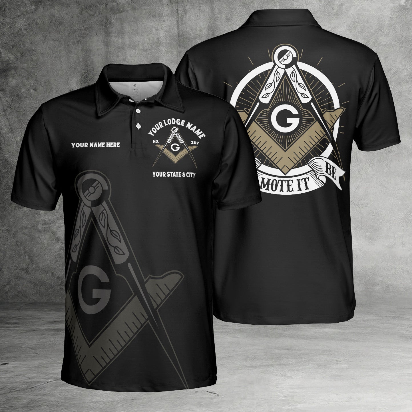 Custom So Mote It Be Masonic Polo Shirt