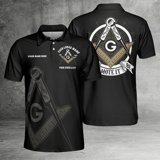 Custom So Mote It Be Masonic Polo Shirt