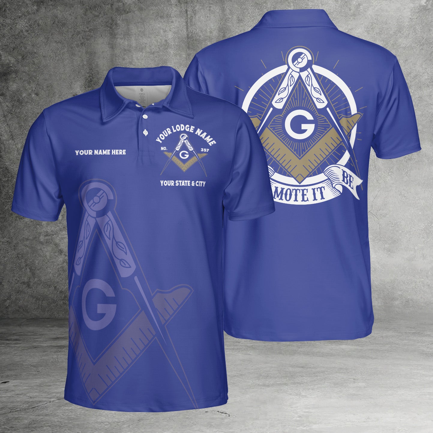 Custom So Mote It Be Masonic Polo Shirt