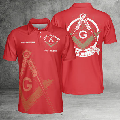 Custom So Mote It Be Masonic Polo Shirt