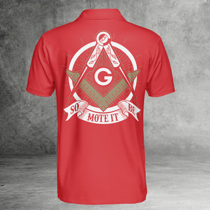 Custom So Mote It Be Masonic Polo Shirt
