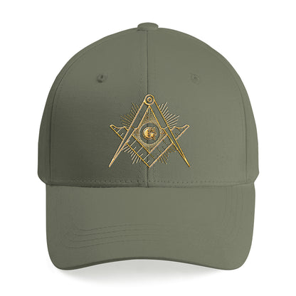 Square And Compass Masonic Cap - Embroidered