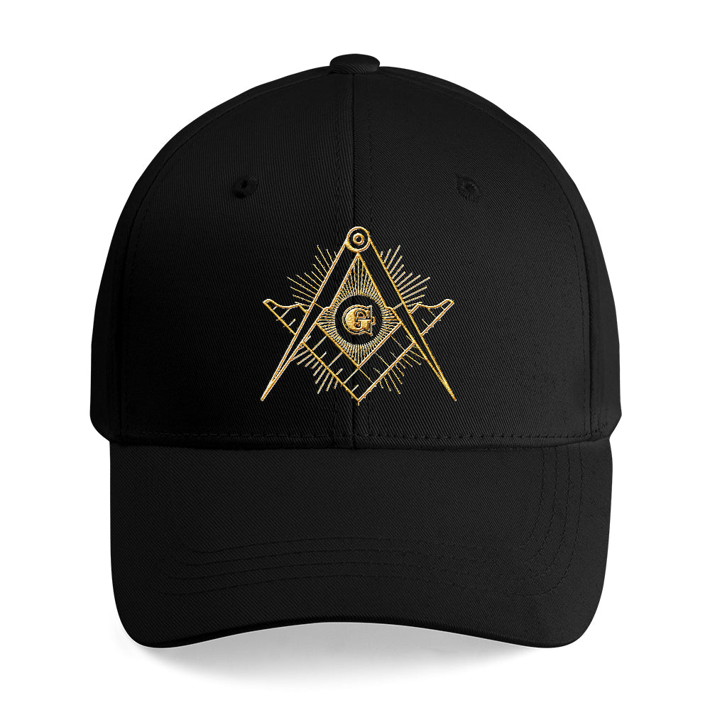 Square And Compass Masonic Cap - Embroidered