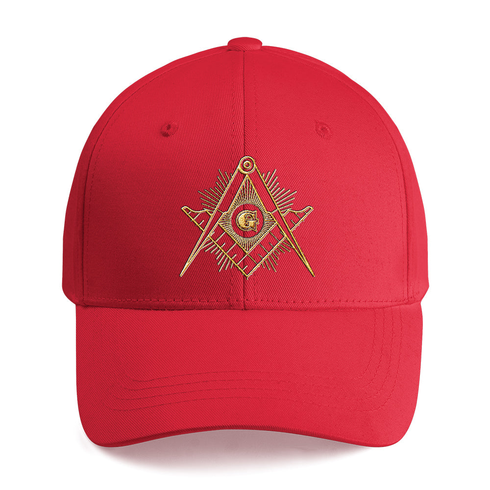 Square And Compass Masonic Cap - Embroidered