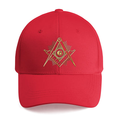Square And Compass Masonic Cap - Embroidered