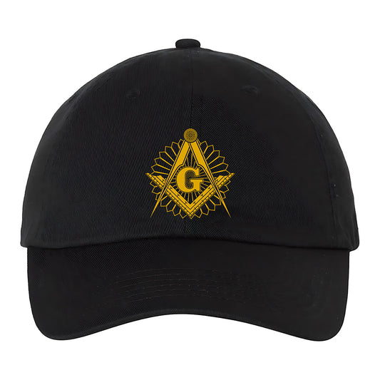 Square and Compass Masonic Symbol Hat - Printed