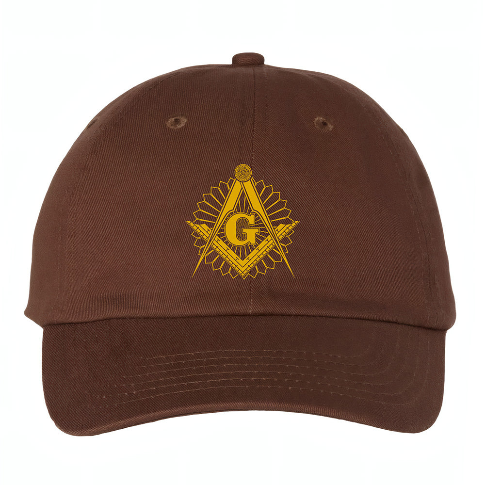 Square and Compass Masonic Symbol Hat - Printed