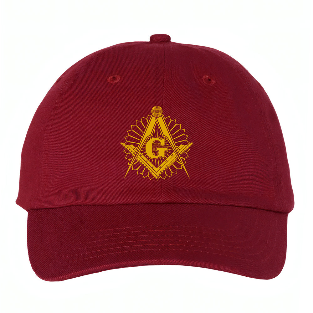 Square and Compass Masonic Symbol Hat - Printed