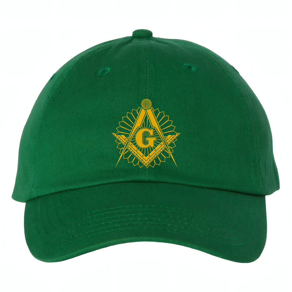 Square and Compass Masonic Symbol Hat - Printed