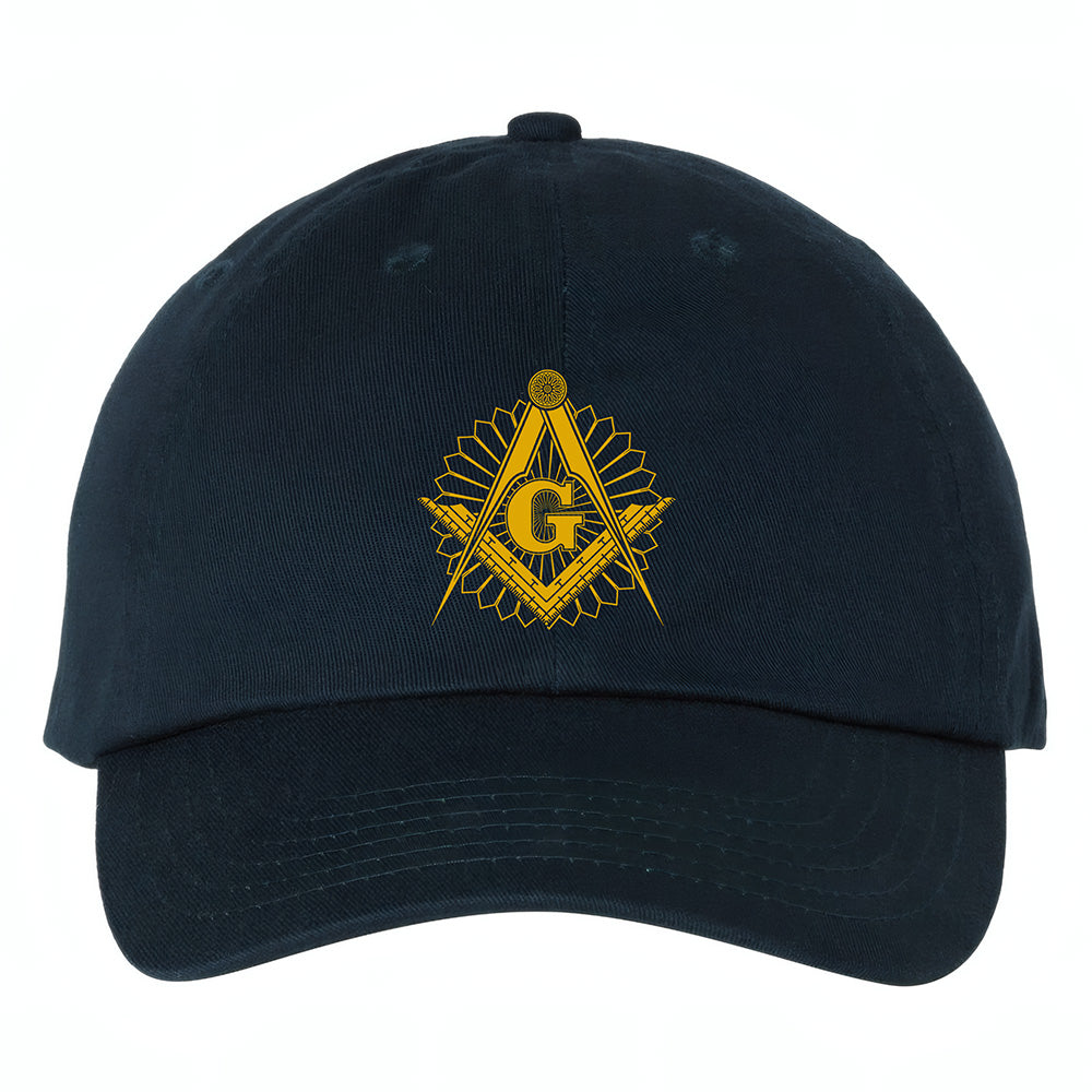 Square and Compass Masonic Symbol Hat - Printed