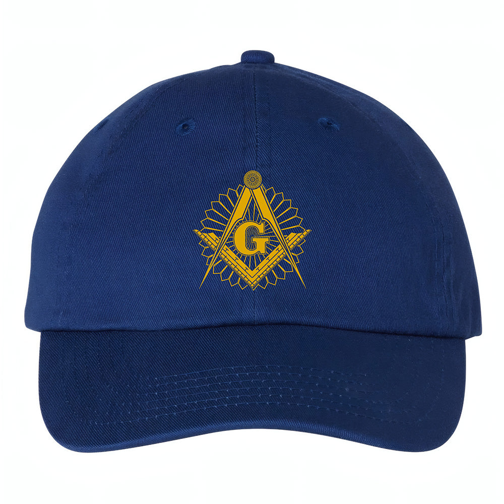 Square and Compass Masonic Symbol Hat - Printed