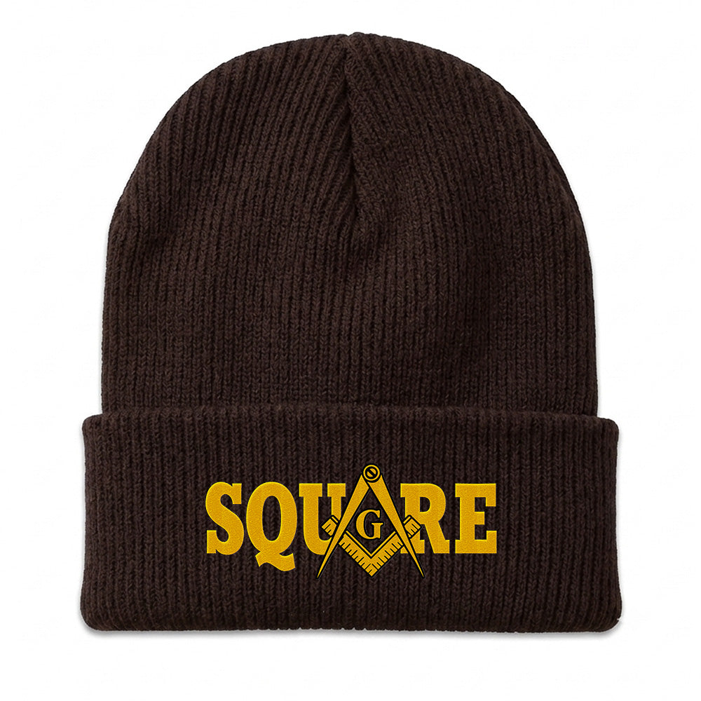 Square Beanie - Embroidered