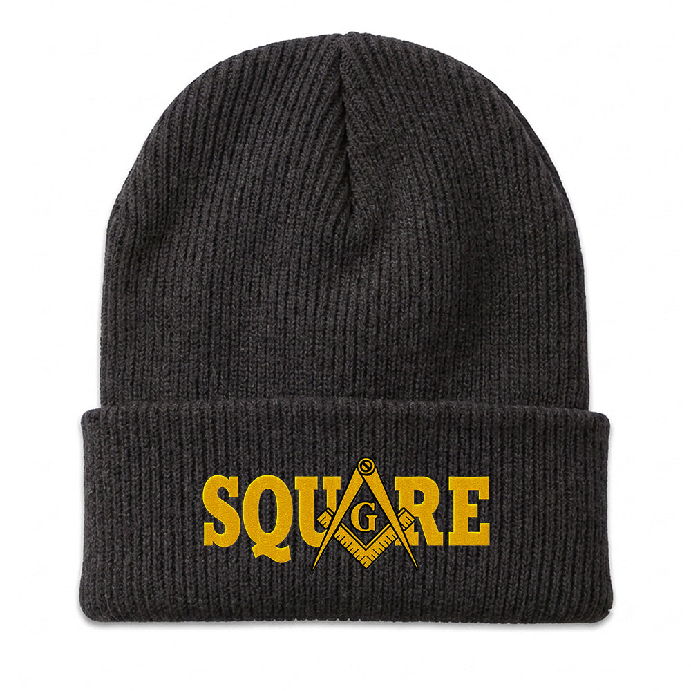 Square Beanie - Embroidered