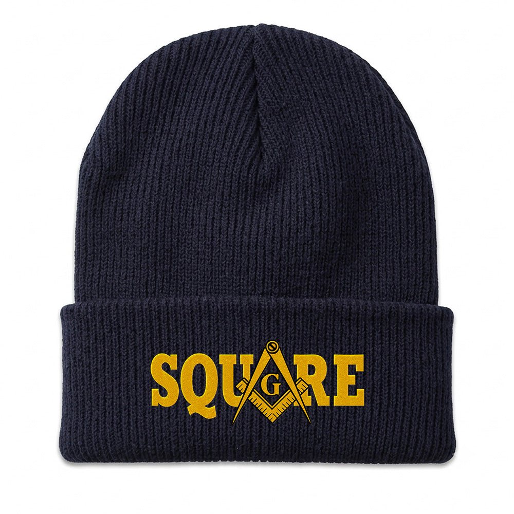 Square Beanie - Embroidered