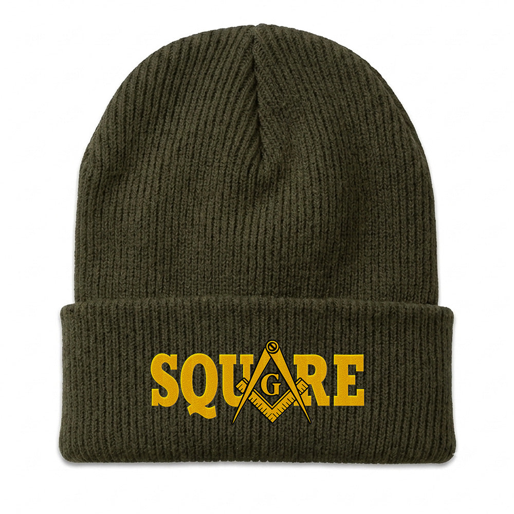 Square Beanie - Embroidered