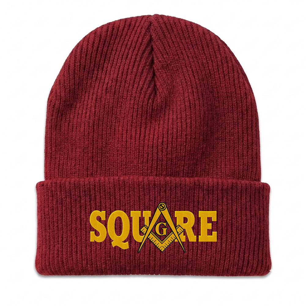 Square Beanie - Embroidered