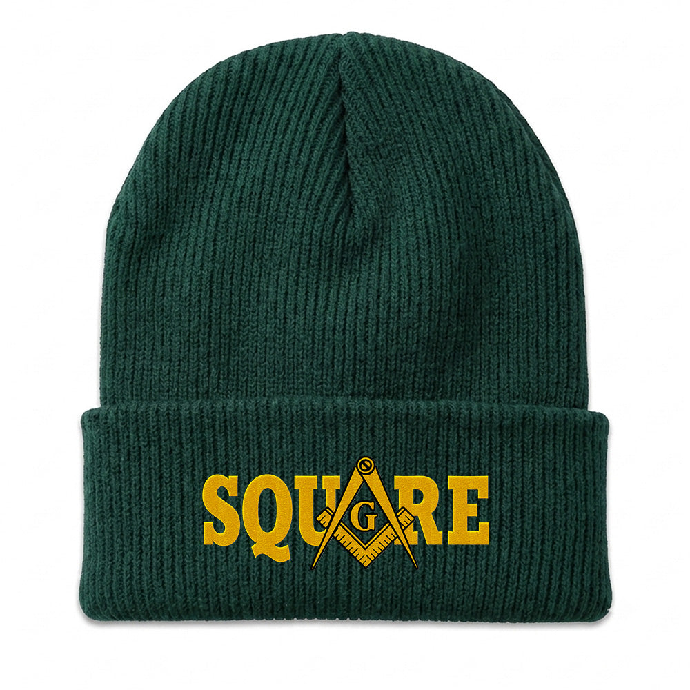 Square Beanie - Embroidered