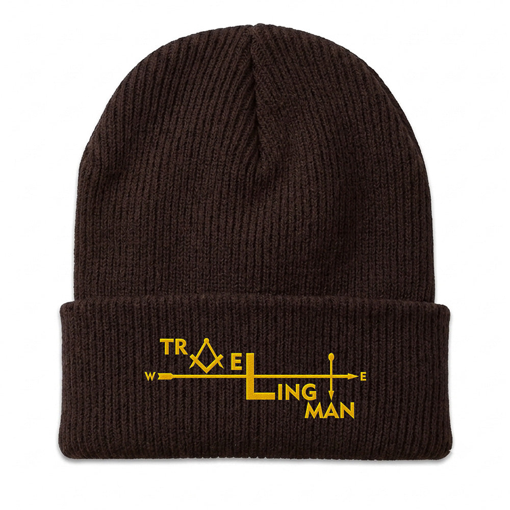 Traveling Man Beanie - Embroidered