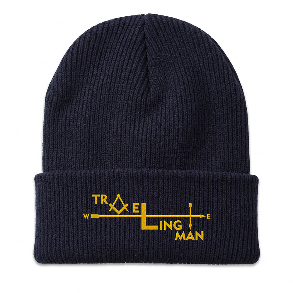 Traveling Man Beanie - Embroidered