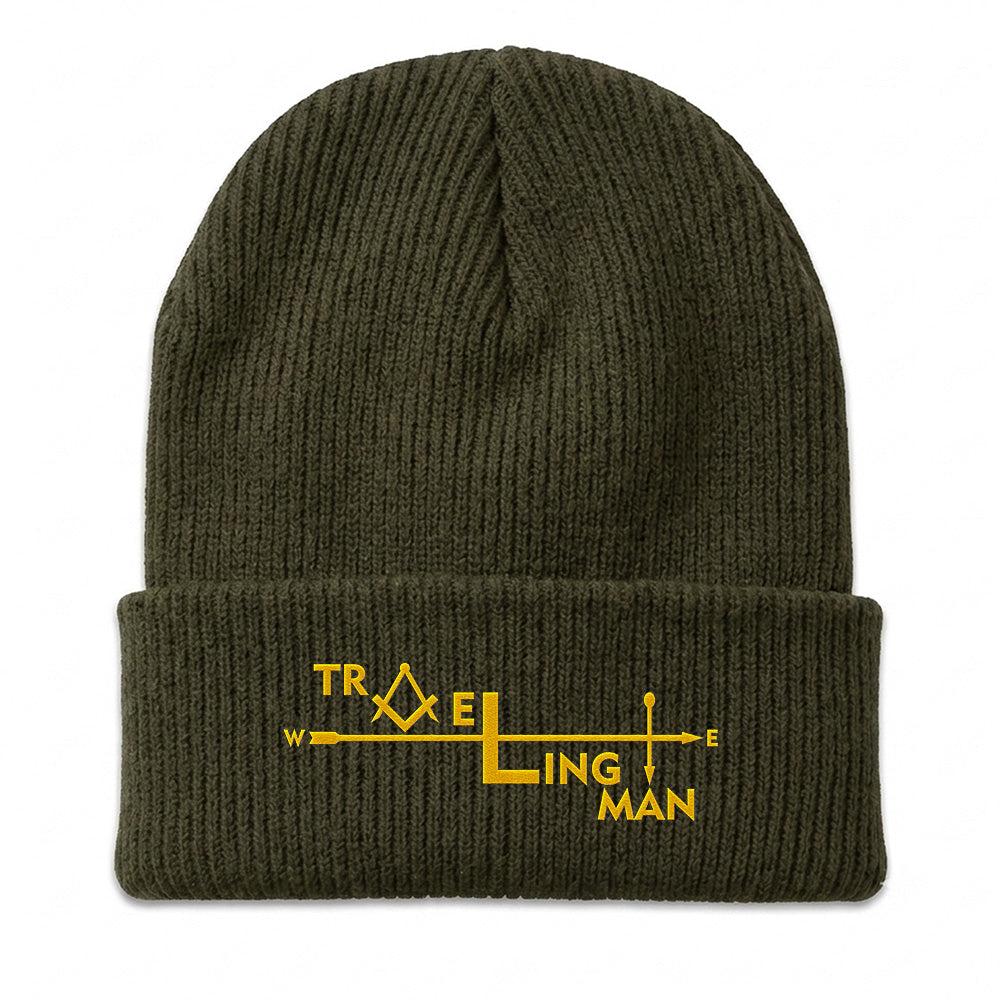 Traveling Man Beanie - Embroidered