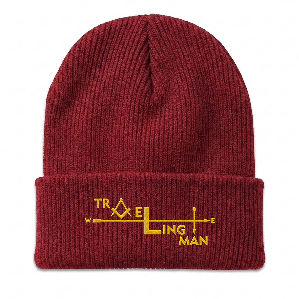 Traveling Man Beanie - Embroidered