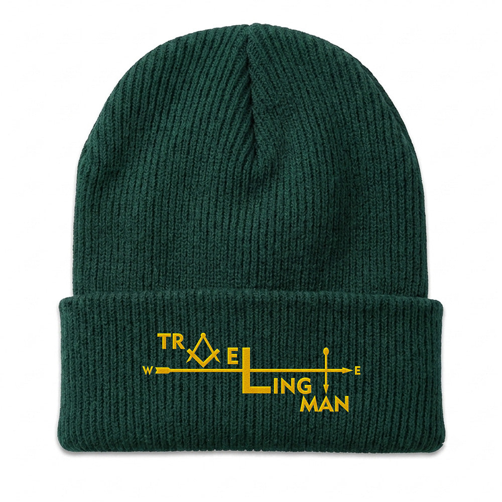 Traveling Man Beanie - Embroidered