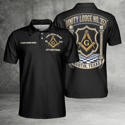 Custom Your Lodge Name Masonic Polo Shirt